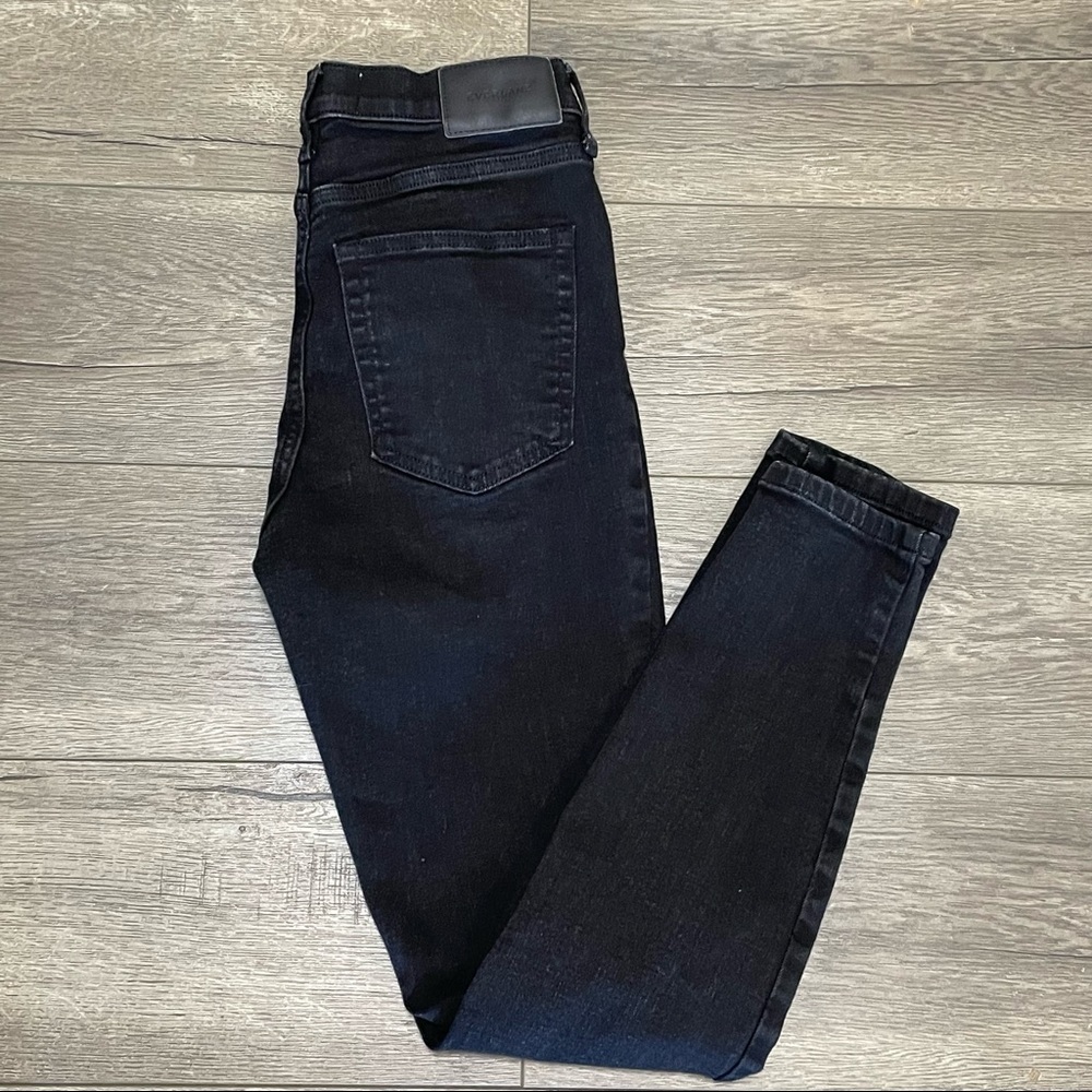 Everlane High Rise Washed black Stretch Skinny jeans Size 28.